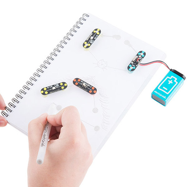 Drawing and robotics kits for building functional electronic circuits in class