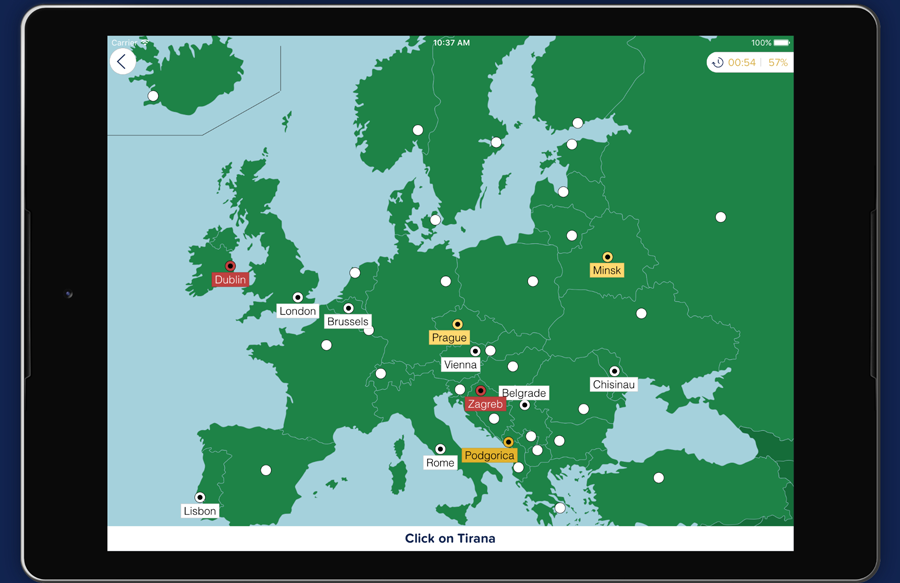 Seterra, an educational app to learn geography