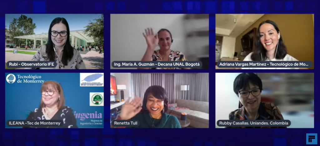 Screenshot from the Webinar: Testimonios Mujeres STEM