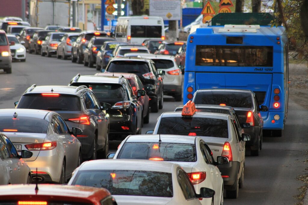cars in traffic