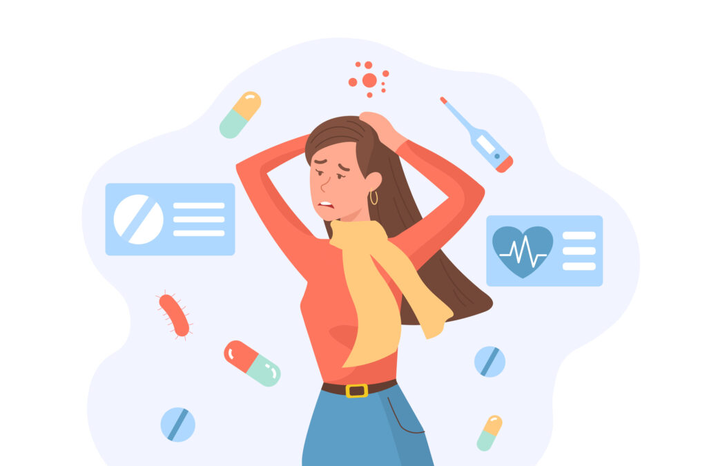 Woman hypochondriac concept