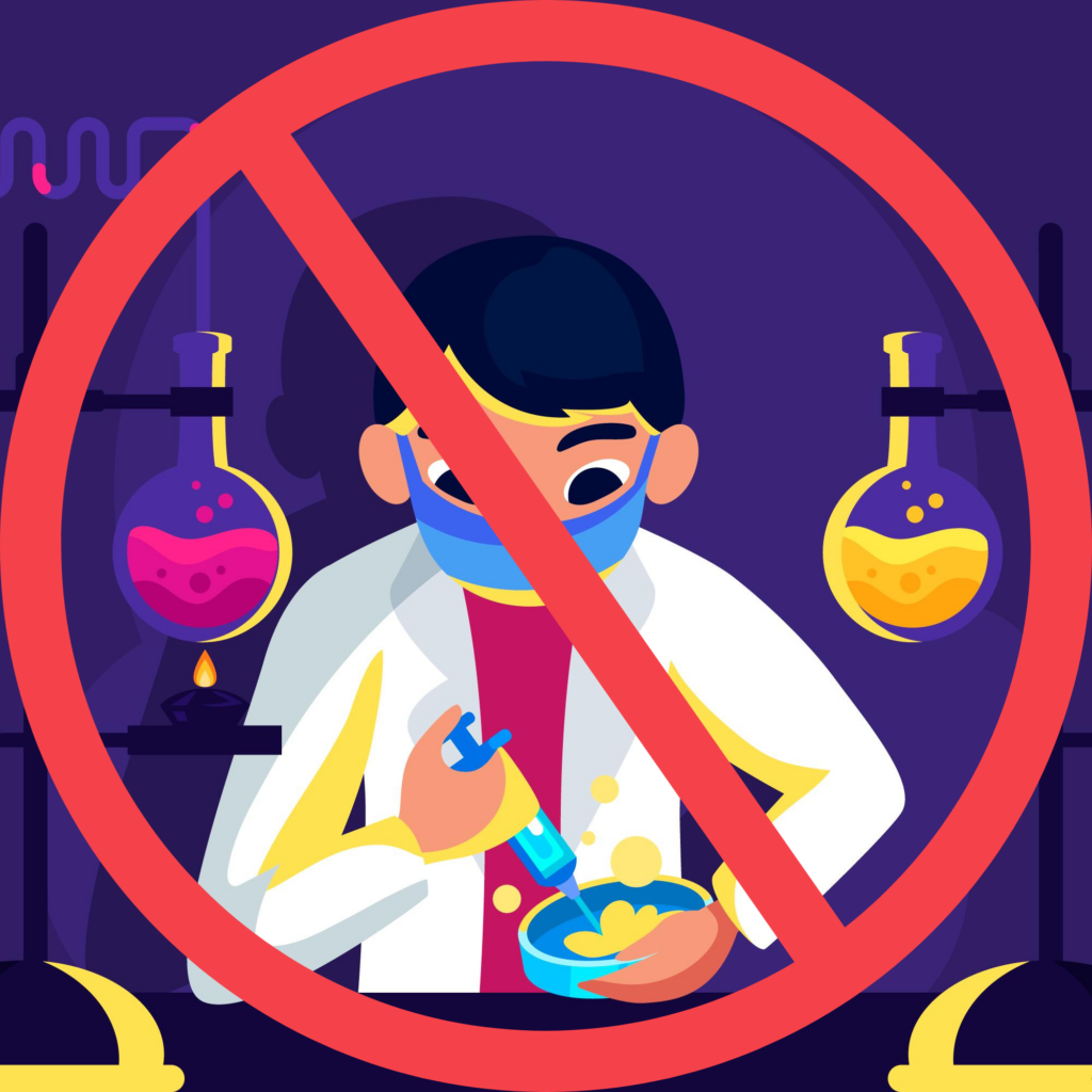 Young scientist in a laboratory doing chemical research, microbiological analysis, testing.