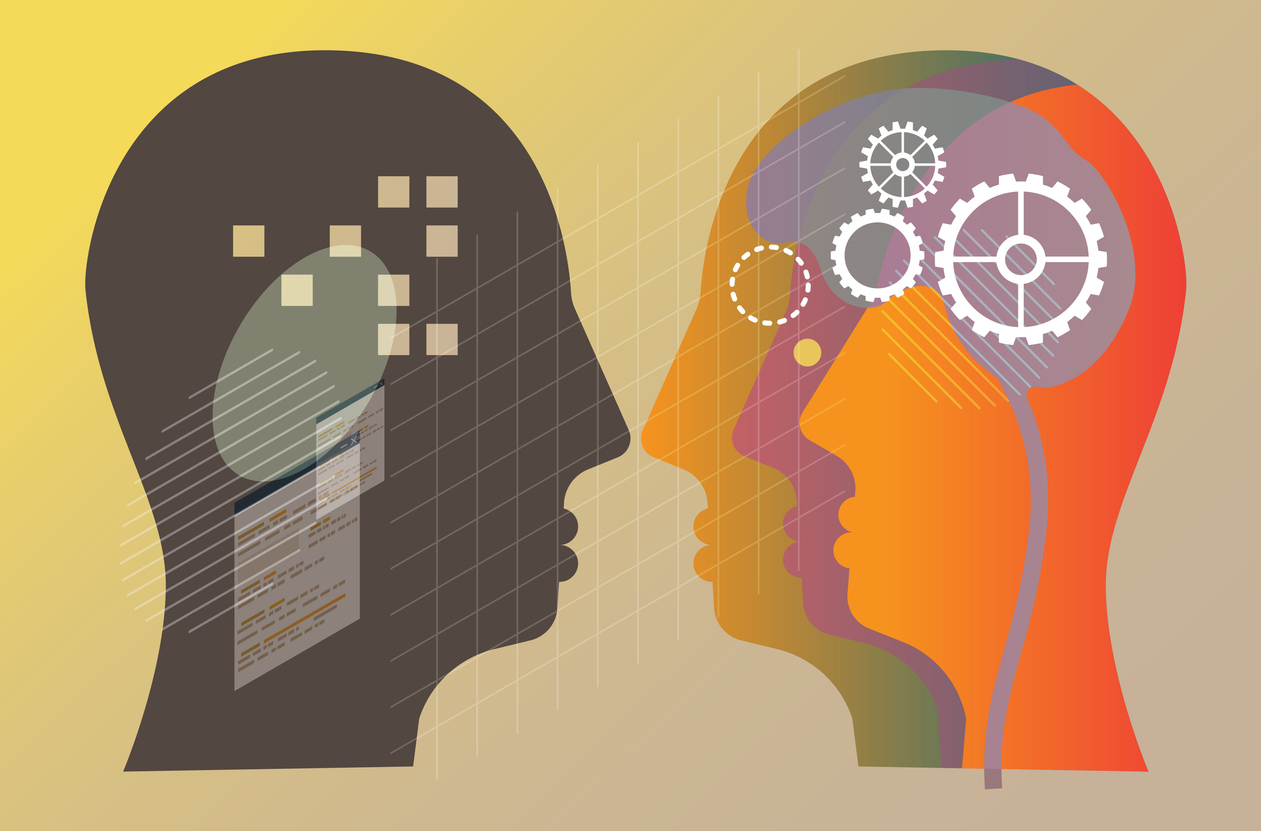 two people thinking differently